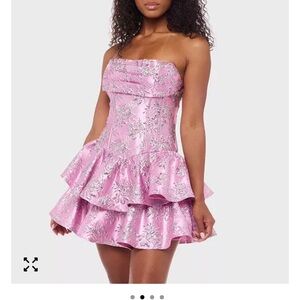 Elegant Pink Strapless Dress